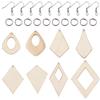 BB Beadthoven Beadthoven - Kit per la creazione di orecchini pendenti in legno, con 80 ciondoli in legno semplice dalla forma geometrica, 80 ganci per orecchini per la creazione di orecchini fai da te