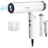 TANSHINE Asciugacapelli, 200 Milioni di Ioni Negativi Fon, Motore Brushless 110.000 U/min Asciugatura Rapida Phon da Viaggio, 1800W Termostato Intelligente per Protezione Capelli, Bianco