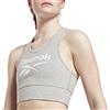 Reebok Identity Reggiseno Sportivo, Medium Grey Heather/White, S Donna