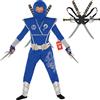 Morph Deluxe Blue Boys Ninja Costume con ninja giocattolo spade accessorio, costume da Ninja per bambini, costume di Halloween per ragazzo, taglia M