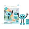 Glo Pals, Set Personaggio Blair con 2 Cubi Luminosi, Giochi da Bagnetto per Bambini da 3 Anni di Età, Aiuta lo Sviluppo Sensoriale e Cognitivo, con Illuminazione Automatica, Blu