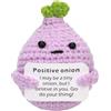 NQEUEPN Cipolla all'uncinetto, Mini Cipolla Divertente Bambola Dalla vita Positiva Creativa Cipolla Positiva Biglietto da Visita Regali per Rallegrare per Compleanno Capodanno Decorazione (Viola)