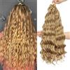 MLETULIPSCrochet Extensions Wave Braiding Soft Synthetic Bohemian Curly Hair for Women (27#, 20 pollici/3 confezioni)