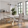 DEGHI Tavolo da pranzo 180x90 cm top effetto rovere bianco 38 mm e gambe incrociate in metallo - Manty