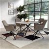 DEGHI Tavolo allungabile 140-200x90 cm meccanismo girevole con top in ceramica bianco luxor effetto marmo - Conken