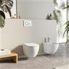 DEGHI Sanitari sospesi con scarico a vortice in ceramica con copriwc e bidet bianco opaco - Flitch