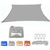 SHENJIE Vela Ombreggiante Rettangolare 1x1m,Tenda Da Sole Per EsternoPermeabile HDPE Con Protezione 95% UV Per Esterno, Giardino, Terrazzo, Balcone