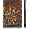 OFFCUP Diario in Pelle Vintage con Penna, Taccuino in Pelle con 3D Elefante 200 Pagine