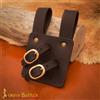 Portaspada medievale in pelle regolabile a forma di rana brown