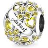 GNOCE Ciondoli di Compleanno Perline per Bracciale con Ciondoli In Argento Sterling 925 Ciondoli Happy Birthday Openwork per Bracciale/Collana (Agosto)