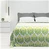 Byour3 - Copriletto Puro Cotone Matrimoniale Letto Singolo Piazza E Mezza Fantasia Damascato Primaverile Estivo Telo Arredo Copritutto Multiuso Copridivano GrandFoulard Coperta (Verde, Singolo)