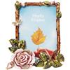 thewense Cornice portafoto da 10 x 15 cm, cornice portafoto vintage con vetro ad alta definizione, supporto fotografico decorativo in metallo con design floreale rustico per esposizione su tavolo