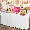 Rinpon Spessore 2 in 1 Spandex Gonna da tavolo e copertura da tavolo 1.8m/1.2m, tovaglia rettangolare montata con gonna plissettata, Wrinkle Free tovaglia rettangolare(Bianco, 183 x 76 x 74 cm)