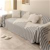 VanderHOME Copridivano Super Soffice, Copridivano 3 posti, Plaid divano Decorativa a Motivo Artistico con Frangia per Divano/Letto/Esterno 180 * 460cm-Grigio chiaro