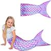 Vegena Coperta a forma di sirena, per tutte le stagioni, morbida coperta a coda di sirena, per ragazze, ideale come regalo di Natale (145 x 50 cm)