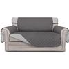 Easy-Going Copridivano reversibile Loveseat a 2 cuscini, per cani, impermeabile, con bastoncini in schiuma, cinghie elastiche per animali domestici (mangiatoia per bambini, grigio/grigio chiaro)