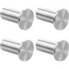 SAYAYO Ganci Accappatoio Bagno Ganci Appendiabiti in Acciaio Inox, Grande Gancio Rotondi da Parete, Argento Appendi Strofinacci Cucina Parete Appendi Accappatoio Bagno, 4 Pezzi, 45 mm