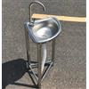DSKJHI Lavello in Acciaio Inox Autoportante con Gambe in Acciaio, Lavandino ad Angolo Una Vasca per Bagno Piccolo, Cucina Esterno, con Rubinetto