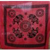 EGIDIO Telo Matrimoniale Elefanti - 100% Cotone - 210x240 cm Copritutto multiuso, coperta leggera, telo mare o arredo etnico (Bianco/Rosso, Design 3)