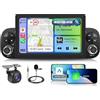 Motorsi 4GB+64GB Carplay Autoradio per Fiat Panda 2013-2020 con Wireless Android Auto, Bluetooth Car Stereo Schermo con GPS Navigation/5G WiFi/RDS/FM/USB/SWC/Mirror Link/Canbus+AHD/CVBS Telecamera