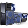 SEAHAI Cover per Honor 70 Lite 5G / Honor X6 / Honor X8 5G, [Militare Anti-Caduta] Silicone Ultra Sottile Stile Fresco Custodia, con Metallo Magnetico Supporto e Protezione Fotocamera - Blu