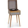 Auna Giradischi Bluetooth per Dischi in Vinile,Lettore a 3 Velocità di Riproduzione,Giradischi Vinili Vintage con Casse Stereo,Gira Dischi per Vinile CD USB con Jack per Cuffie e Adattatore,Legno