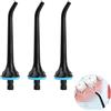 Uoww 3 punte di ricambio per filo interdentale Hangsun Nicwell Waterpik COSLUS Mospro Zerhun idropulsore, ugello per irrigazione orale, punte per un'efficace igiene orale, nero