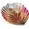 Puremagics Ciotola decorativa creativa colorata dipinta a mano in vetro cristallo a forma di foglia, diametro 31 cm, espositore per frutta e centrotavola da cucina.