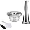 BENFUCHEN Capsula riutilizzabile per caffè in acciaio inox compatibile con Bialetti GIOIA/BREAK, cialda per caffè in metallo ricaricabile, 1 capsula, 1 pressino per caffè