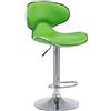 CLP Sgabello Design Cucina Las Vegas V2 In Similpelle Con Schienale I Sedia Alta Imbottita Girevole Regolabile 62-82 CM, Colore:verde, Colore del telaio:cromo
