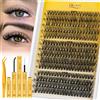 QUEWEL Extension Ciglia, 280PCS Kit Extension Ciglia 30+40+50D Lunghezze Miste 10-16mm, Ciglia Spesse con Colla e Sigillante, Pinzetta - Facile Fai Da Te a Casa (Kit 30+40+50D)
