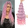 MLETULIPSCrochet Extensions Wave Braiding for Women (TGPink12#, 20 inch/3 pack)