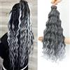 MLETULIPS Extension ricci crochet Radice Profonda Ondulazione Bohemiana Synthetico morbido per Capelli Donna (T1B/Grey#, 20 pollici/3 pezzi)