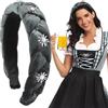 BOOMTOP Cerchietto Imbottito per Capelli Donna in Velluto Cerchietto Bombatto Intrecciato con Fiore Edelweiss Elegante Vintage Cerchietto Bombato per Decorazione Capelli Donna Ragazza