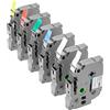 VEVOR Nastro per Etichette, 6 Pezzi, Ricariche per Etichettatrice Colorate 12 mm, per Vari Tipi di Brother P-Touch, Sostituzione per Letra Tag TZe-131, TZe-231, TZe-431, TZe-531, TZe-631, TZe-731