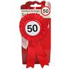 FRIWOLE Top Ten - Fiocco per compleanno, 50 bottoni, con spilla da balia, distintivo per appendere o decorare feste