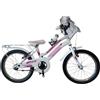 OFFICINE ICAR CICLI ACCESSORI RICAMBI Bicicletta Bambina 18 MTB Lincy - Cicli Casadei - colore bianco rosa
