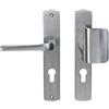 Bricard 8879051 - Set di maniglie su piastra eVidence, cromato satinato. Cuscinetto cavalletto e pinna per porta d'ingresso