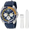 Nautica Orologio da uomo in resina al quarzo, Blu marino/arancione/bianco Set, Orologio al quarzo