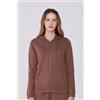Tezenis Felpa Leggera Cappuccio Con Zip E Coulisse Donna Marrone