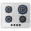 Klarstein Velaire Piano Cottura Gas 60cm - 4 Fuochi, 8000W, Vetro, GPL & Metano, Accensione Elettrica, Sicurezza Fiamma, Kit Conversione & Regolatore, Fornello Cucina, Bianco