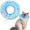 Zidoley Collare Elisabettiano Gatto Collare, Morbido per Gatti,Recupero Regolabile Impermeabile, Animali Domestici Morbido Anti Morso Collare (Ciambella blu, Collo(M:14.5-27 cm))