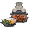 Ninja CRISPi Friggitrice ad Aria Portatile, 3.8L, 4 in 1: Frittura, Cottura Arrosto, Mantiene Cibo Caldo e Croccante, Compatta, 2 Contenitori Vetro Rimovibili, 1700W, Pietra Oro FN101EUSTGD