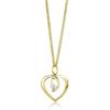 OROVI Ciondolo Donna Oro Giallo 9KT con catena Argento 925 placcata oro 18kt Collana con Ciondolo con Cuore con Zircone 45 cm, gioiello anallergico confezionato in un elegante astuccio portagioie