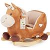 BIECO Peluche Cheval à Bascule Calimero 60cm | Chaise à Bascule pour Enfants avec Ceinture de sécurité | balançoire Bébé | balançoire Petit Enfant | Animal à Bascule Bébé | balançoire Bébé