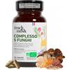 French Mush Complesso 5 Hongos Bio - 56 Cápsule Veganas - Shiitake, Lion's Mane, Reishi, Cordyceps, Chaga - Digestione, Benessere - 2 Capsule al Giorno - Testato in Laboratorio - Prodotto in Francia