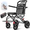 VOCIC U41 Sedia a Rotelle Pieghevole Leggera, 8,6KG in Alluminio Ultra Leggera Carrozzina per Disabili, 3.0 Freni di stazionamen,Gomme 20CM a Favo, Stretta 51cm,Braccioli pieghevoli | Nero