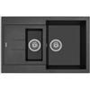Plados AM7815-44 Lavello 1 Vasca e vascehtta con Gocciolatoio Reversibile 78 x 50 cm Serie Elegance 78-15 finitura 44 ULTRAMETAL NERO