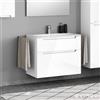 evineo ineo5 mobile La: 89 cm, 2 estraibili, con maniglia incassata, per Renova Plan Slim lavabo,, BE0328WH, ineo5 [Mobili da Bagno > Mobili Lavabo]