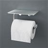 Viverso x steel porta rotolo con ripiano, mobile, VX2202BS, x steel acciaio inox spazzolato [Accessori Bagno > Porta Rotolo]